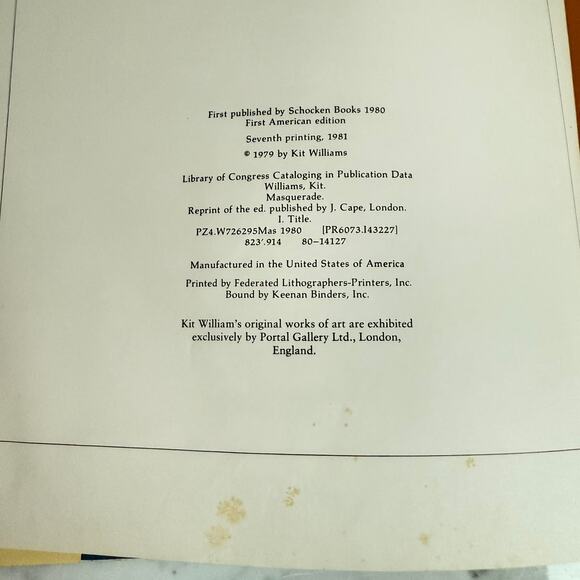 Masquerade by Kit Williams – 1981 Seventh Printing Hardcover Book - Picture 5 of 7